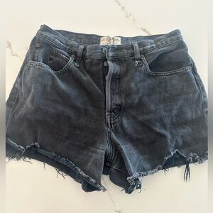 We The Free by Free People Black Distressed Denim Cutoff Shorts Size 31